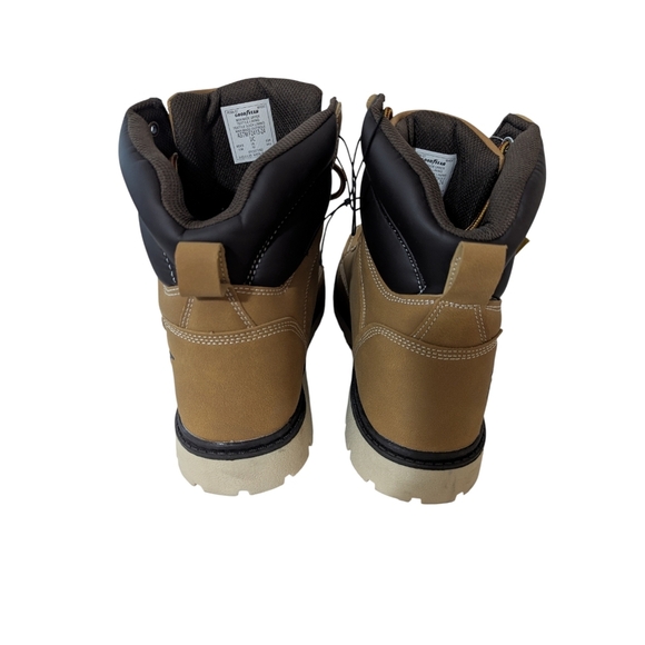 Goodyear Men's Penn Steel Toe Work Boots Water Resistant Wheat Size 11 - Picture 3 of 9